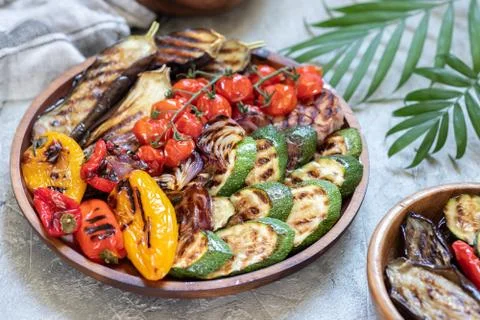 Grilled vegetables platter Stock Photos