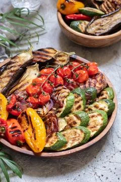 Grilled vegetables platter Stock-Fotos