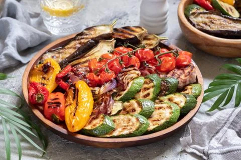Grilled vegetables platter Stock Photos