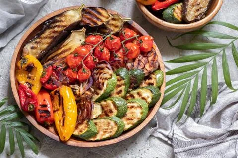 Grilled vegetables platter Stock Photos