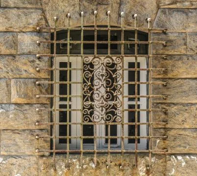 Grilled window. Stock Photos