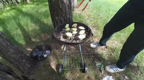 Grilled zucchini Cooked on Barbecue Vidéo 63610859