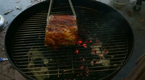 Grillin Rib Roast Stock Footage 22575918