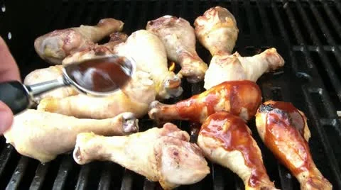 Grilling Barbecue Chicken 스톡 동영상 12586356
