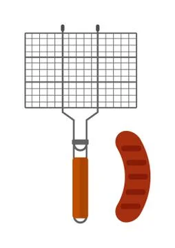 Grilling basket vector illustration Ilustración de archivo