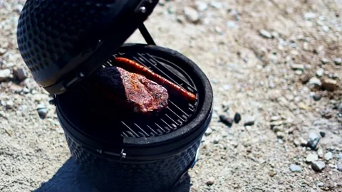 Grilling BBQ outdoor Stock Footage 156077891