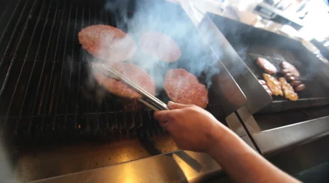 Grilling Burgers Stock Footage 41919475