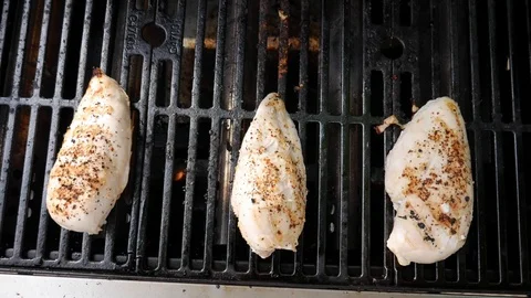 Grilling Chicken Aerial View Stock Footage 108819429