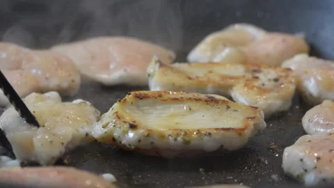 Grilling  chicken breast Video stock 145081412