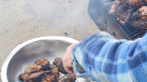 Grilling Chicken Stock Footage 87718640