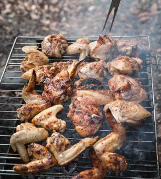Grilling chicken Stock Photos