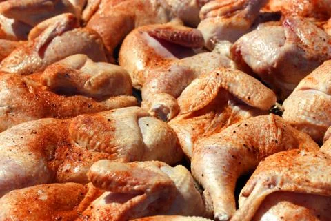 Grilling chicken Stock Photos