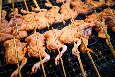 Grilling chicken Stock Photos