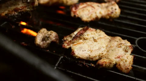 Grilling Chicken Thighs Stock Footage 40540985