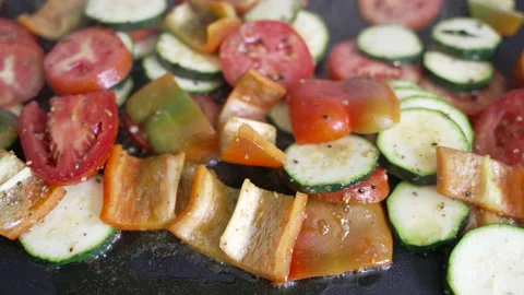 Grilling delicious vegetables Stock Footage 193096834