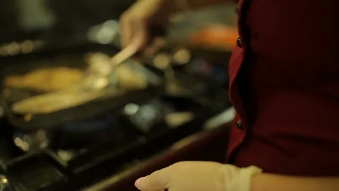 Grilling fresh fish Stock Footage 88439440