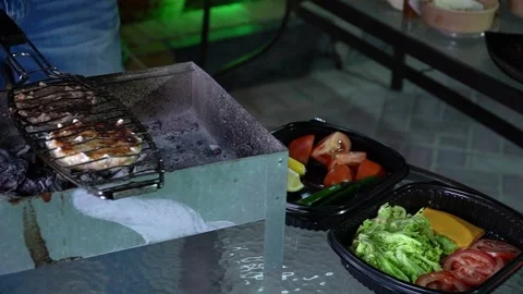 Grilling Fresh Vegetables Stock Footage 319948983