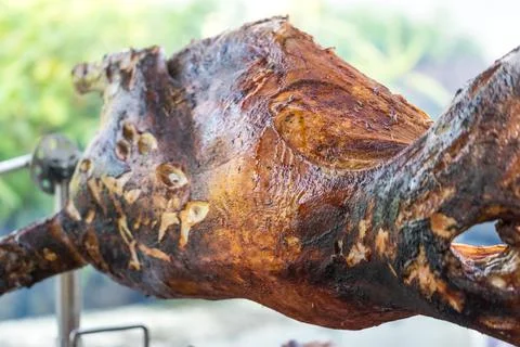 Grilling lamd for barbeque Stock Photos