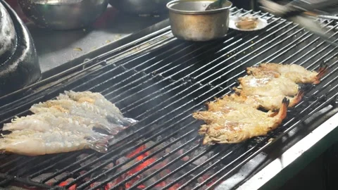 Grilling lobsters Stock Footage 278117165