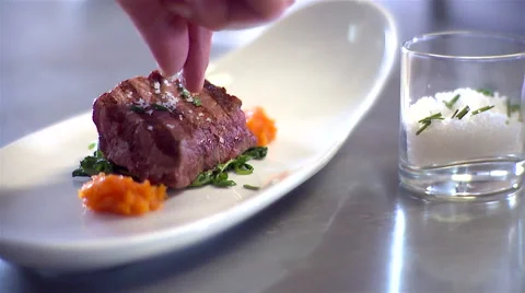 Grilling meat and plating Stock Footage 62466354