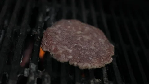 Grilling Meat Burger Stock Footage 128463134