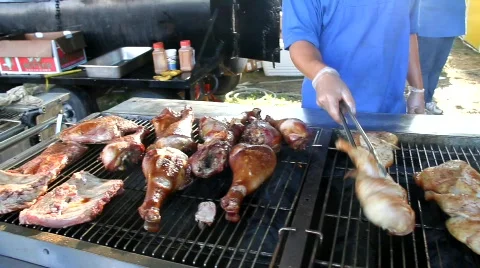 Grilling Meat Stock Footage 758297
