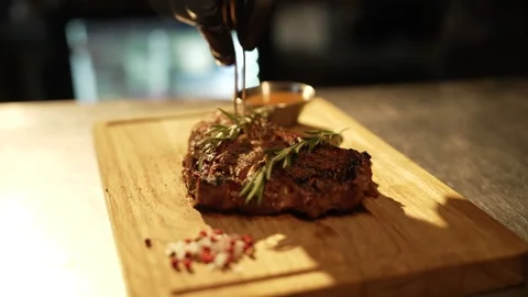 Grilling Meat on Open Flame Stock Footage 328952727