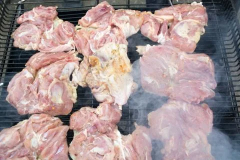 Grilling meat Stock Photos