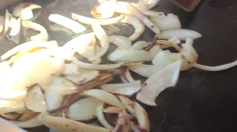 Grilling Onions Stock Footage 68796971