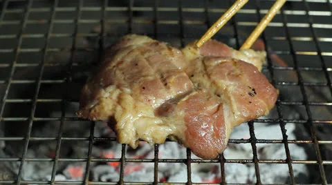 Grilling pork Video stock 25911145