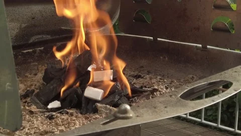 Grilling preparation for barbeque 2 Stock Footage 202324528