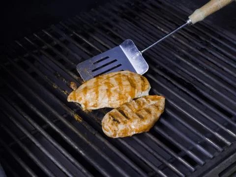 Grilling salmon Stock Photos