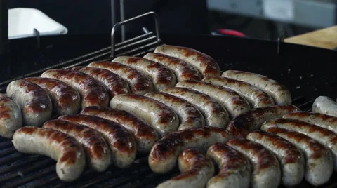 Grilling sausage  Stock Footage 65670560