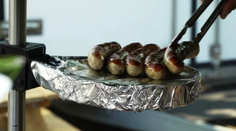 Grilling sausage Stock-Footage 67966803