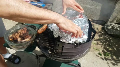 Grilling Sausages On Barbecue 스톡 동영상 138826278