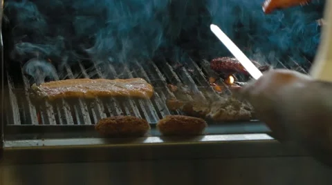 Grilling Seafood Stock Footage 42710756