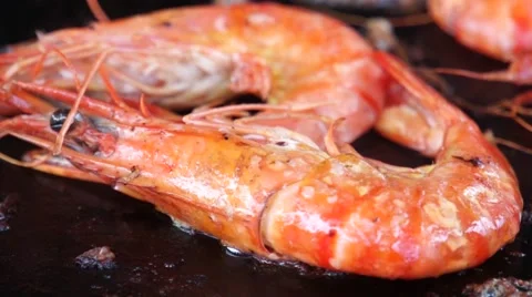 Grilling shrimp Stock Footage 44650986