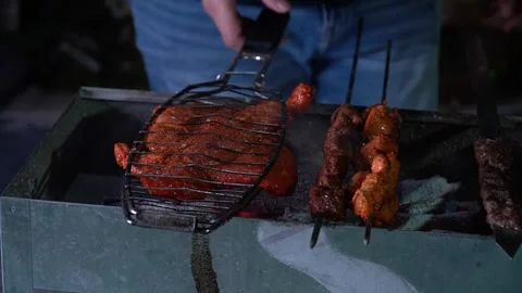 Grilling Skewers Video stock 319948969