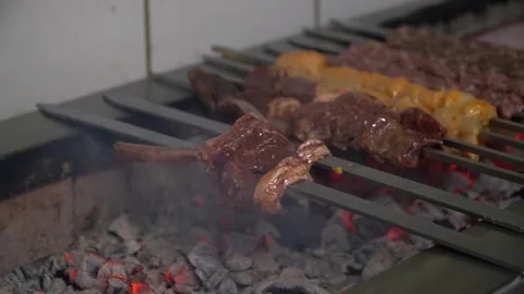 Grilling Skewers Stock Footage 319950540