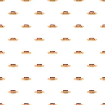 Grilling steak dinner on plate seamless pattern Stockillustratie