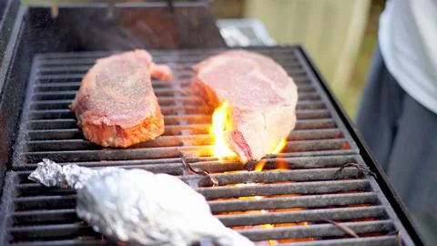 Grilling Steak Stock Photos