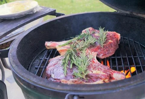 Grilling Steaks Stock Photos