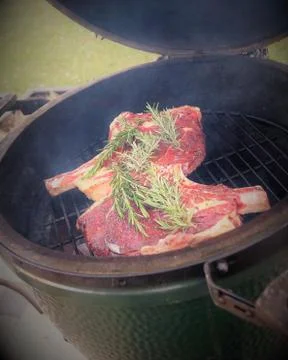 Grilling Steaks Stock Photos