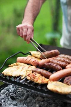 Grilling at summer weekend Stock Photos