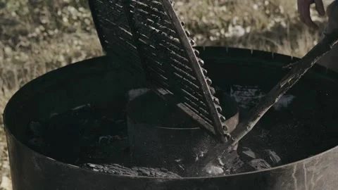 Grilling Techniques Preparing a Delicious BBQ Experience with Care and Attention Stock Footage 282861629