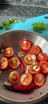 Grilling tomatoes Stock Photos