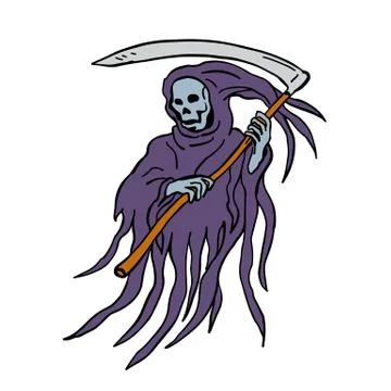 Grim Reaper Drawing Stock Illustration