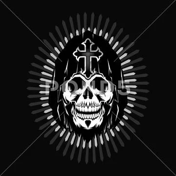 Grim reaper head Stock Illustration