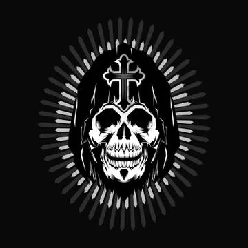 Grim reaper head Stock Illustration