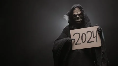 Grim Reaper Holding A 2024 Sign In His H Stock Video Pond5   Grim Reaper Holding 2024 Sign Footage 255685696 Iconl 